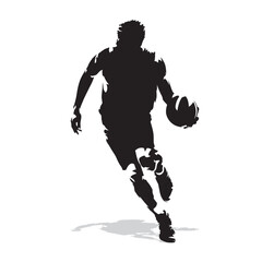 Basketball player, abstract vector silhouette - obrazy, fototapety, plakaty