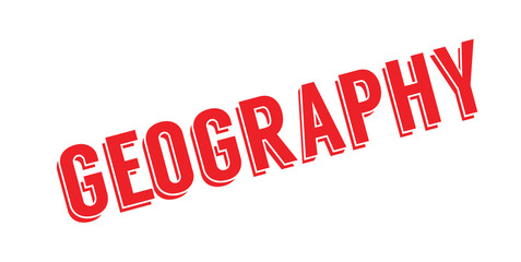 Geography rubber stamp. Grunge design with dust scratches. Effects can be easily removed for a clean, crisp look. Color is easily changed.