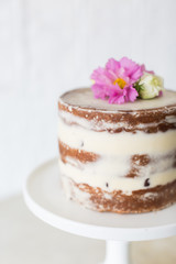 Naked cake with flowers cropped