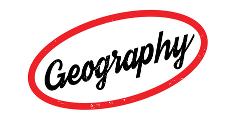 Geography rubber stamp. Grunge design with dust scratches. Effects can be easily removed for a clean, crisp look. Color is easily changed.