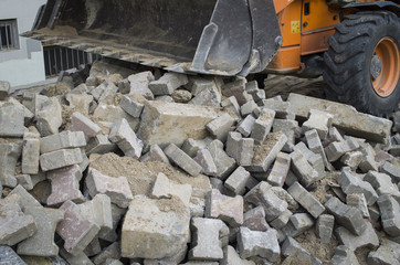 grader working on road construction