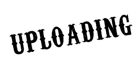 Uploading rubber stamp. Grunge design with dust scratches. Effects can be easily removed for a clean, crisp look. Color is easily changed.