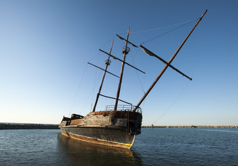 Old Abandoned boat on Lake Ontario, Canada