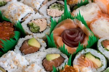 Mix of tasty sushi