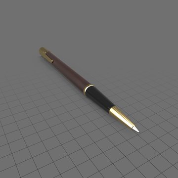 Wood and metal ballpoint pen