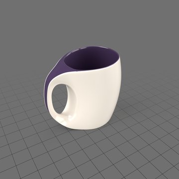 Curved coffee cup