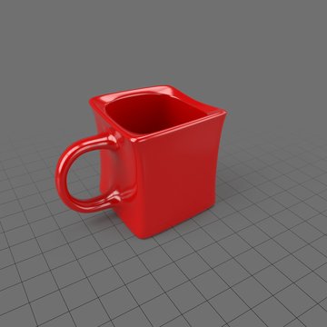 Geometric red coffee cup
