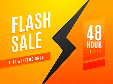 Flash weekend sale for 48 hours flyer design vector illustration