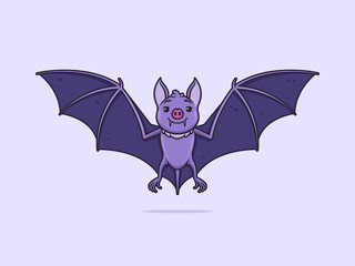 Cute bat vector illustration