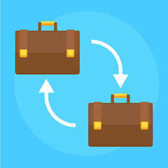 B2B banner. Two business men's case bags