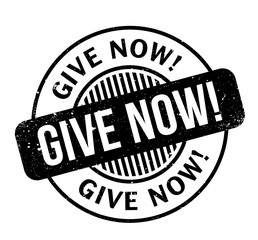 Give Now rubber stamp. Grunge design with dust scratches. Effects can be easily removed for a clean, crisp look. Color is easily changed.