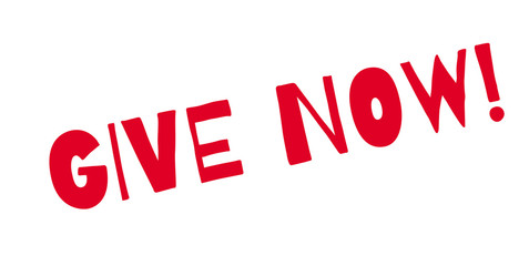 Give Now rubber stamp. Grunge design with dust scratches. Effects can be easily removed for a clean, crisp look. Color is easily changed.