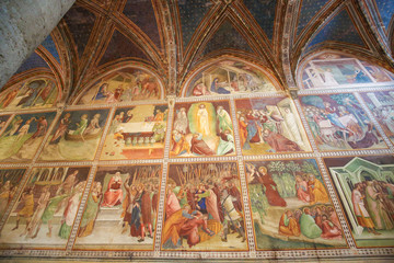 Fresco in San Gimignano Collegiata - obrazy, fototapety, plakaty