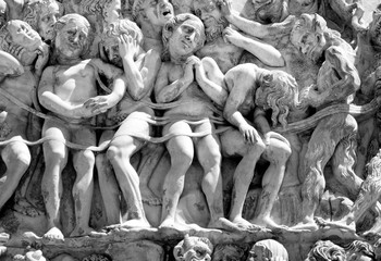 Waiting for Hell, bas relief in the Duomo of Orvieto, Italy, 2017.