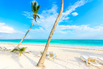 Relaxing on sun lounger at Akumal Beach - Riviera Maya - paradise beaches at Cancun, Quintana Roo, Mexico - Caribbean coast - tropical destination for vacation
