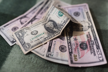 Dollar bills, money background. Dollars money set close up 