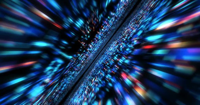 3D Futuristic abstract background. Motion graphic for abstract data center, server, internet, speed. Loop at 4K resolution.