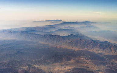 Fototapeta na wymiar Desert mountains and valleys