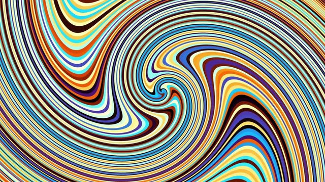 Abstract background with animation spiral of colorful stripes Seamless loop abstract motion background.