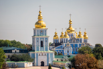 Fototapeta na wymiar Reconstructed St. Michael's Golden-Domed Monastery at Kiev, Ukraine.
