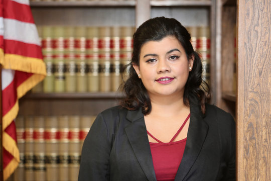 Young attractive hispanic professional, woman,woman lawyer