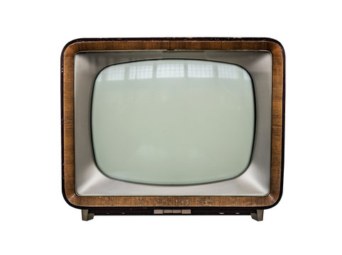 Retro tv isolated on white background.
