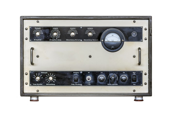 Old radio isolated on white background.