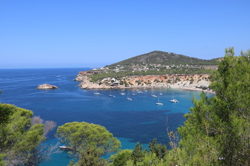 Bella vista delle spiagge di Ibiza. Spagna