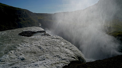 Gulfoss Waterfall along the Golden Circle touristic route, Southwestern Iceland
