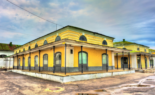Gostiny Dvor, provincial Neoclassical trading arcades in Kostroma, Russia