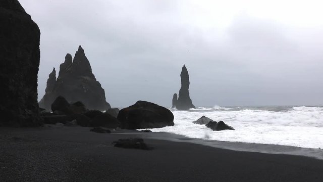 Stormy Weather at Reynisfjara Volcanic Beach