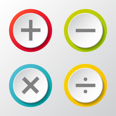 Obraz premium Math symbol - 3d icons on grey background. Vector.