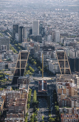Fototapeta na wymiar Madrid Skyline from the air