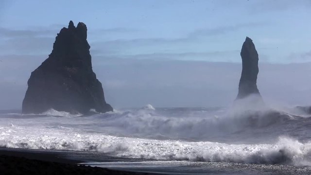Stormy Weather at Reynisfjara Volcanic Beach