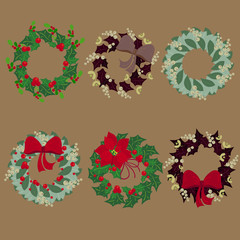 Set of Christmas Wreaths