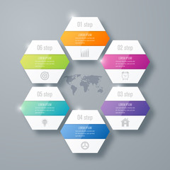 Vector illustration infographics six options