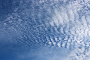 Blue sky with cloudy wave in the nature background 