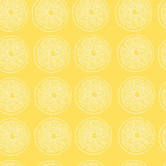 Seamless pattern with slices of lemon. Illustration for cloth, textile, paper, gift wrapping