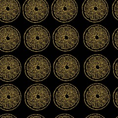 Seamless pattern with slices of lemon. Illustration for cloth, textile, paper, gift wrapping