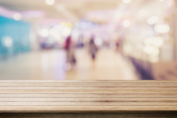 abstract blur bokeh light in department store colorful background concept.