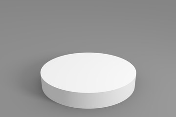 3d of white cylinder on a gray background