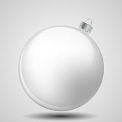 White Christmas Ball Isolated on White - Merry Christmas!
