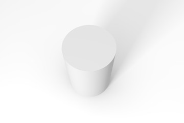 3d render of white cylinder isolated