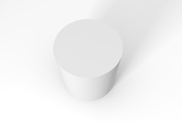 3d render of white cylinder isolated