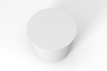 3d render of white cylinder isolated