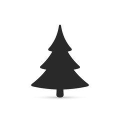 Fir tree icon, flat design. Spruce vector symbol