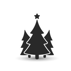 Fototapeta premium Fir tree icon. Three spruce vector illustration