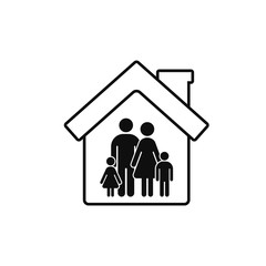 Family at house icon. Vector isolated illustration