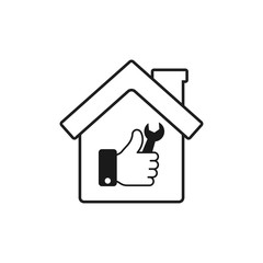House repair icon. Vector isolated emblem or logo