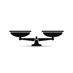 Scales icon. Vector black scale single symbol